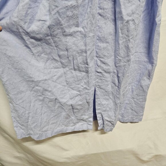 Vakko Mare Turkish Caftan Dress Women Size S Blue Linen - Picture 14 of 14